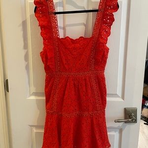 Betsy Johnson Red Broderie Dress